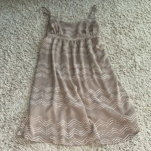 Brown and white striped dress